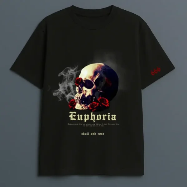 SKULL AND ROSE OVERSIZED TEE (M) SKULL AND ROSE OVERSIZED TEE